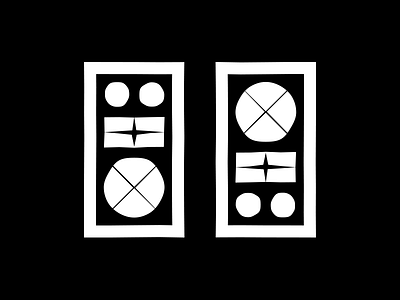 Dominos abstract black doodle stream of consciousness tribal white