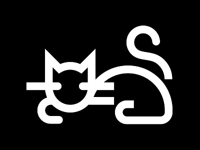 Cat Icon animal cat design graphic icon iconography illustration linear logo modern thicklines