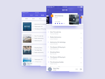 Top charts app blue charts clean ios music shadow top ui ux