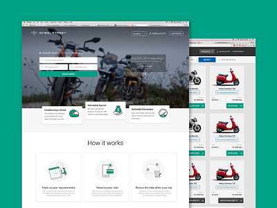 Website screen for Bike renting Portal bike layout motorbike rent renting renting website ui uiux ux website