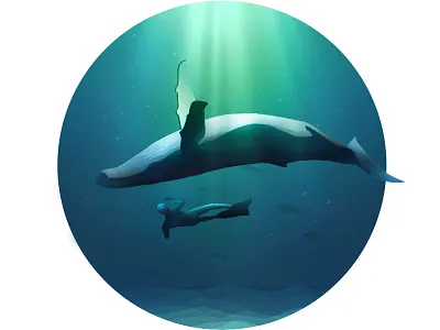 Underwater Adventures - Travel Series clean design illustration minimalist modern ocean ripples shadow vector water