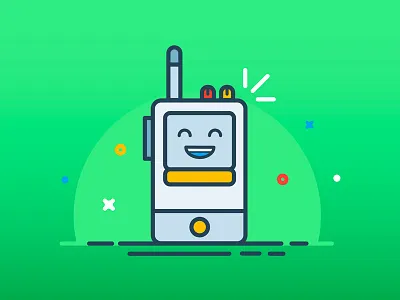 Mr.Ota App icon 3 app clean heymikel icon illustration miguel sousa minimal outline ui vector walkie talkie