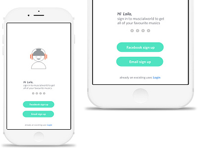 day-1-Daily ui-sign up art character clean color dailyui design illustration ios mobile simple sketch