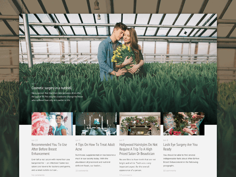 Blog page animation animation blog design interface web