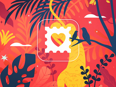 Love posts exotic icon illustration love nature