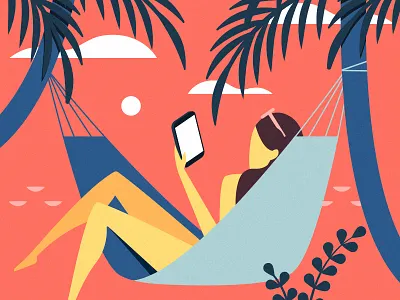 Maggy. Magazine App. Illustration flat girl illustration mobile vacation