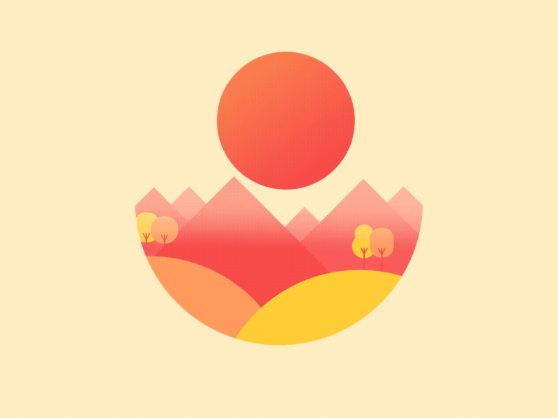 Sunrise clouds gif hills landscape mountain mountains peach rain raindrops storm sun sunrise