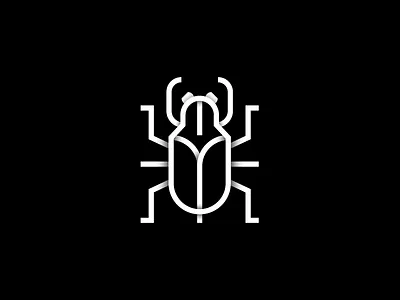 Bug black bug line white