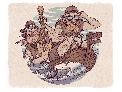 Hipster Rock Vikings illustration vikings