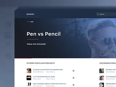 Drowzee amazing colors music podcast startup ui ux