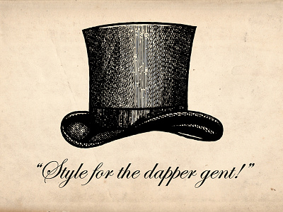 Dapper Style! antique engraved ink pen print retro vintage