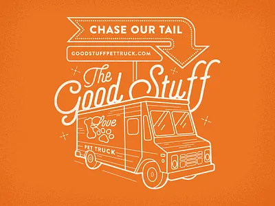 Mobile Tour T-Shirt Design delivery truck dog dog food illustration mobile tour orange truck tshirt vintage