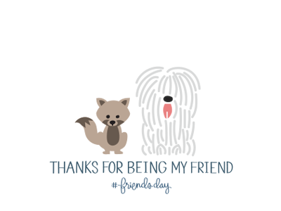 Friends Day animal beast dog facebook facebook fox fb fox friends friends day mop dog postcard zuck