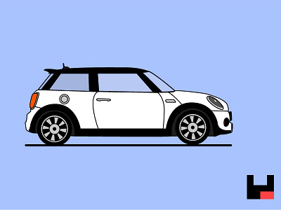 Mini Cooper S car flat illustration mini cooper