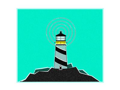 Lighthouse No. 2 art deco lighthouse summer texture vintage