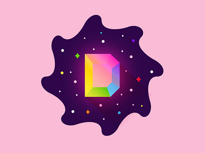 Pride Month gay gem logo personal pride rainbow space