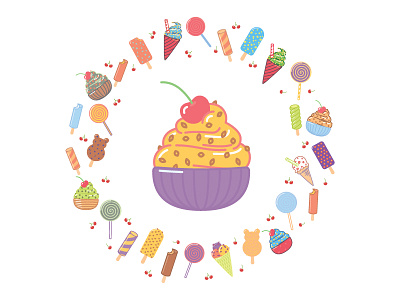 Sweets Collections cookie cream ice sweetmeats sweets vector