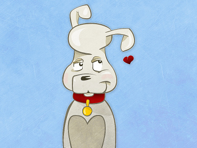 LoveDog blue dog drawing heart illustration heart love red