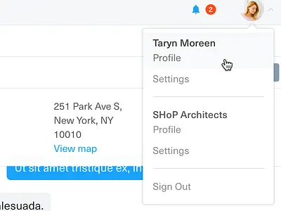 User Dropdown architizer dropdown source user dropdown