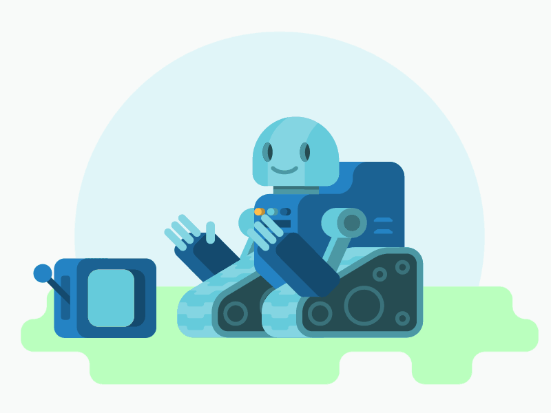Proxy Activate! cartoon equipment graphics happy illustration motion online proxy robot server vector
