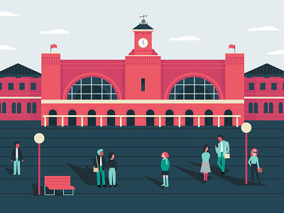Kings Cross brick building city streets tourism tourist train train station