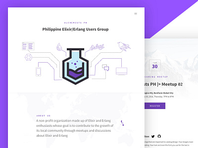 Alchemists PH: Philippine Elixir/Erlang User Group Website animated animation community elixir erlang language philippines phoenix software engineering svg