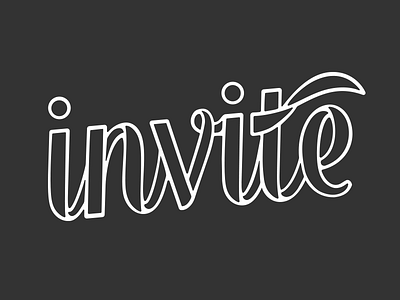 Invite Available! draft dribbble feminism invite lettering line prospect script type