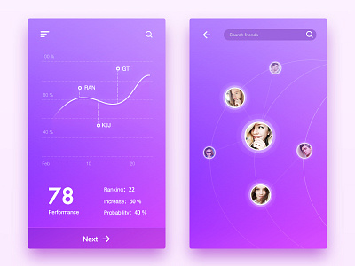 Run app black cards crate data flat interface ios minimal sport ui ux