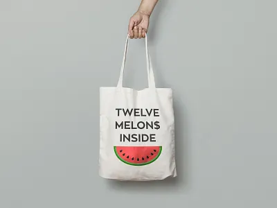 Totebag 12 melon$ 12 melons bag eko funny happy inside melon totebag