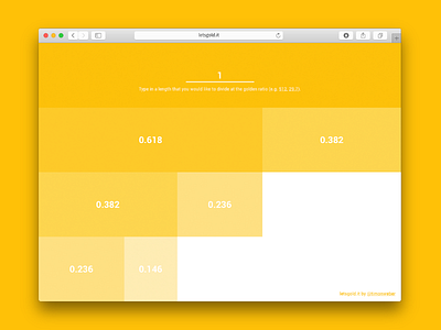 Golden ratio calculator app calculator gold golden harmony mosaic numbers ratio visual web website