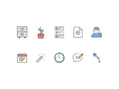 Icons for [redacted] icons illustrations line