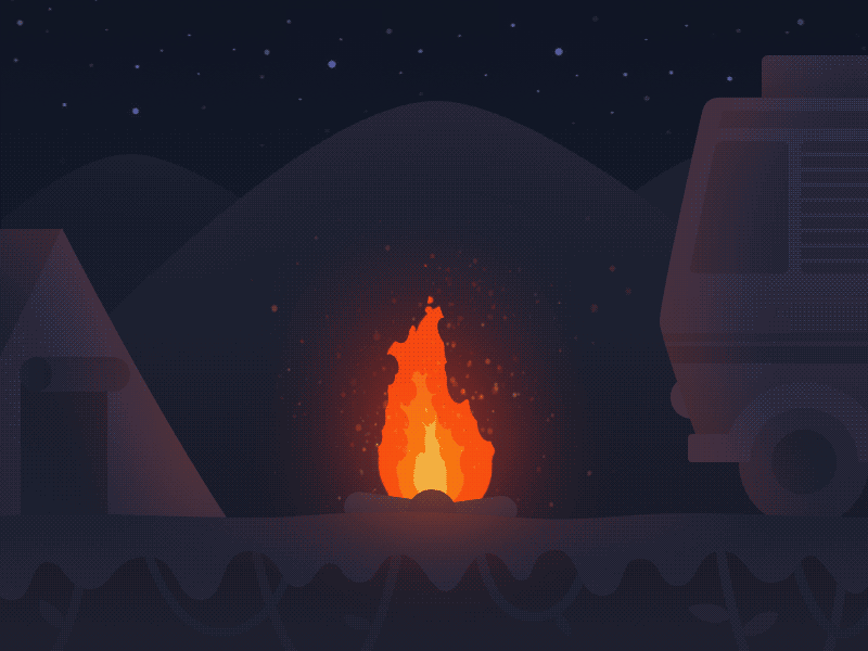 Go camping ae animation bonfire camp campfire gif