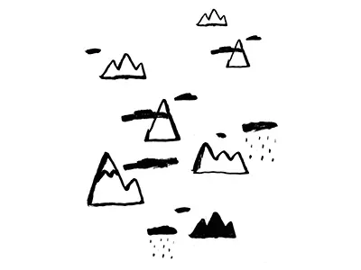 Moutains blackandwhite brushpen graphicdesign illustration wanderlust