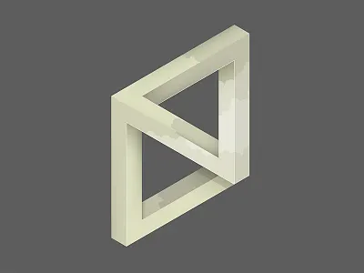 Penrose II cloud geometric impossible light logo shadow