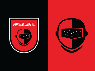 Parsec Digital - Exploration futuristic helmet logo space