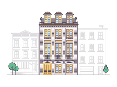 Buildings apartments building city house illustration trees vector