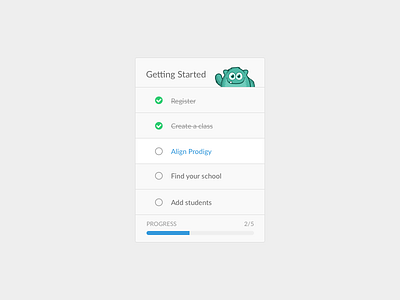 Getting Started checklist getting started list new user ui flat design ux onboarding prodigy