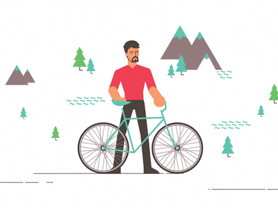 Buying a Bike 2d animation bike characters flat illustration motion design selection velocity