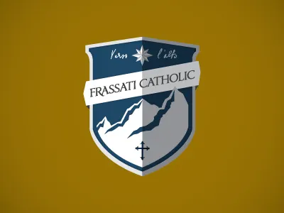 Frassati Catholic School Shield Updated catholic mountain reaching higher school shield