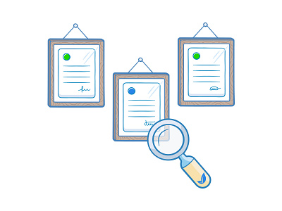 Contracts on the wall contaazul contract documents frame loupe paper review signature wall