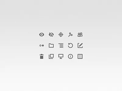 Icon set alias bin copy preview redirect restore target trash visibility