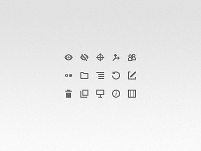 Icon set alias bin copy preview redirect restore target trash visibility