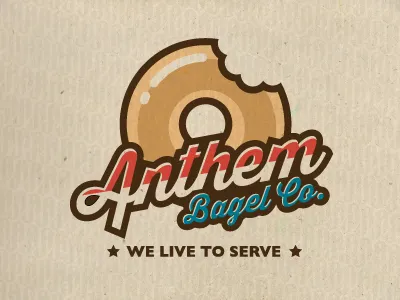 AnthemBagel america ames bagel food jerron logo