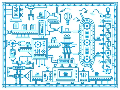 Creative Process creative delivery favor illustration invision monoline process