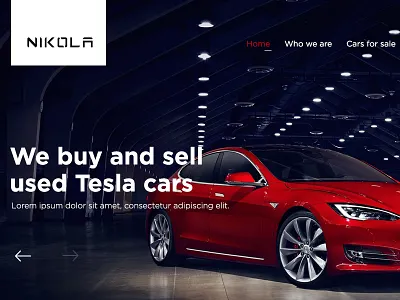 Nikola home page landing page user interface