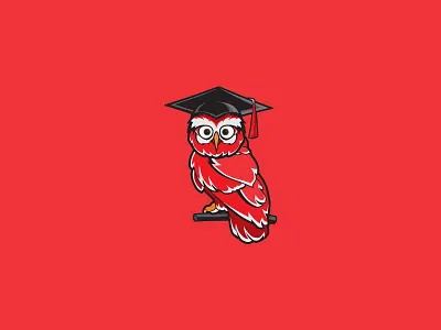 Graduation Owl friendly graduation icon logo mascot owl school symbol