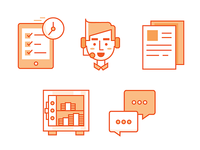 Been MIA! fintech iconography illustrations vector