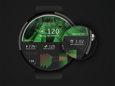 SmartResting Watch athletics concept design design exercise lifting mobile smart watch ui ux wearable workout