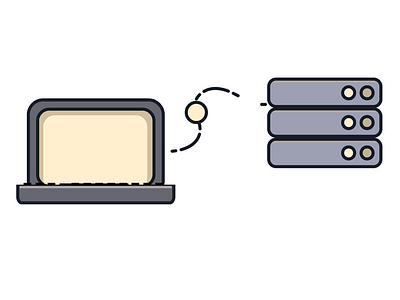 Data ai data illustration laptop lines server web