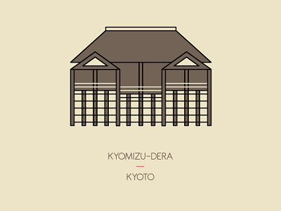 Kyomizu-dera, Kyoto heritage icon illustration japan kyoto shrine temple travel